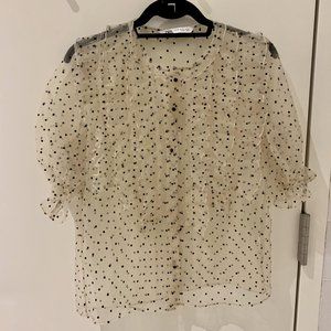 Zara sheer ruffle top